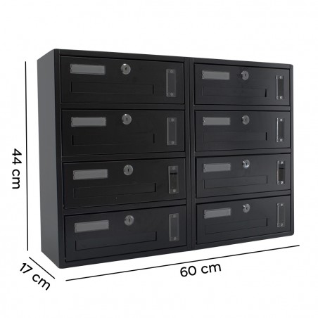 Cassetta Postale Condominiale 8 Posti Iron Gray 783.D Formato Rivista 44x17x60cm
