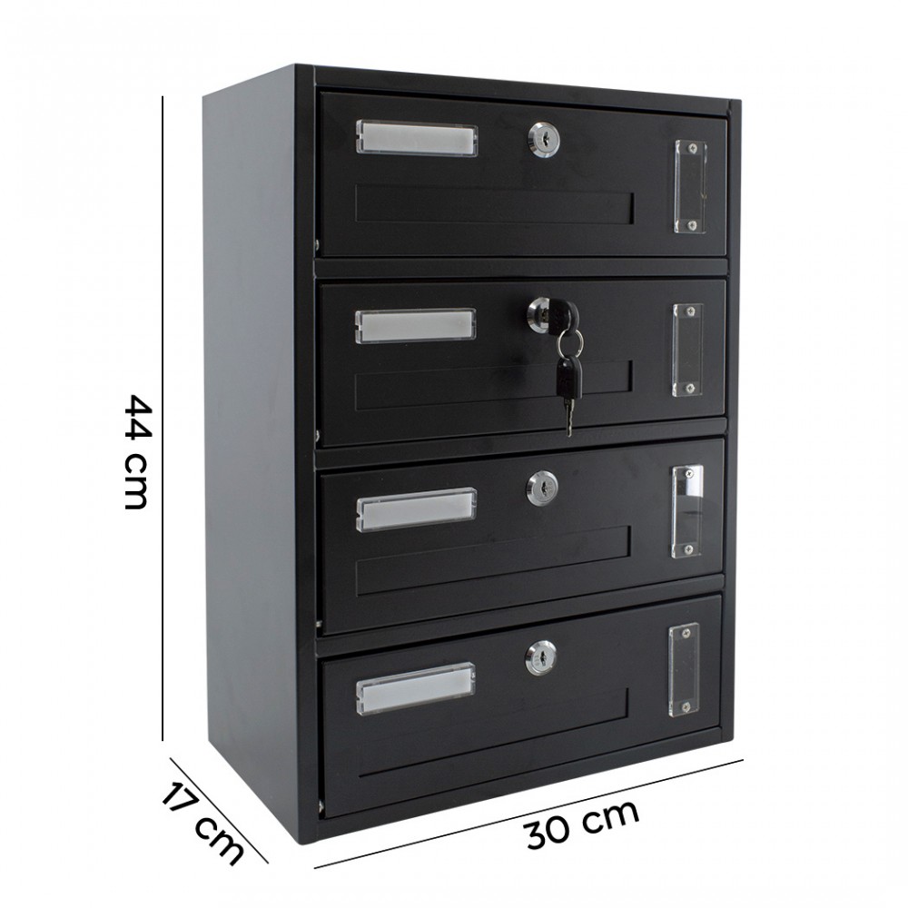 Cassetta Postale Condominiale 4 Posti Iron Gray...