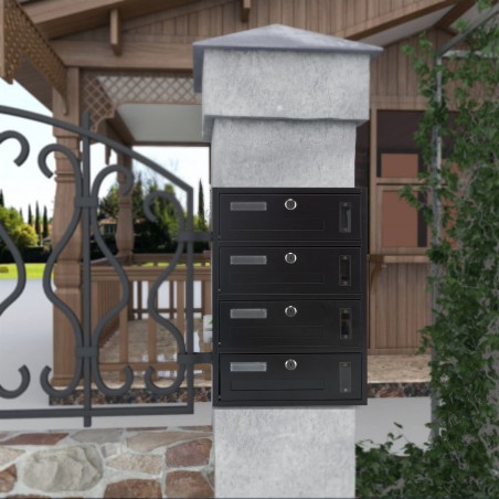 Cassetta Postale Condominiale 4 Posti Iron Gray 783.C Formato Rivista 44x17x30cm