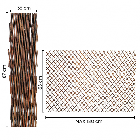 Steccato Estensibile In Legno Da 35 A 180 Cm Traliccio Decorativo Per Piante