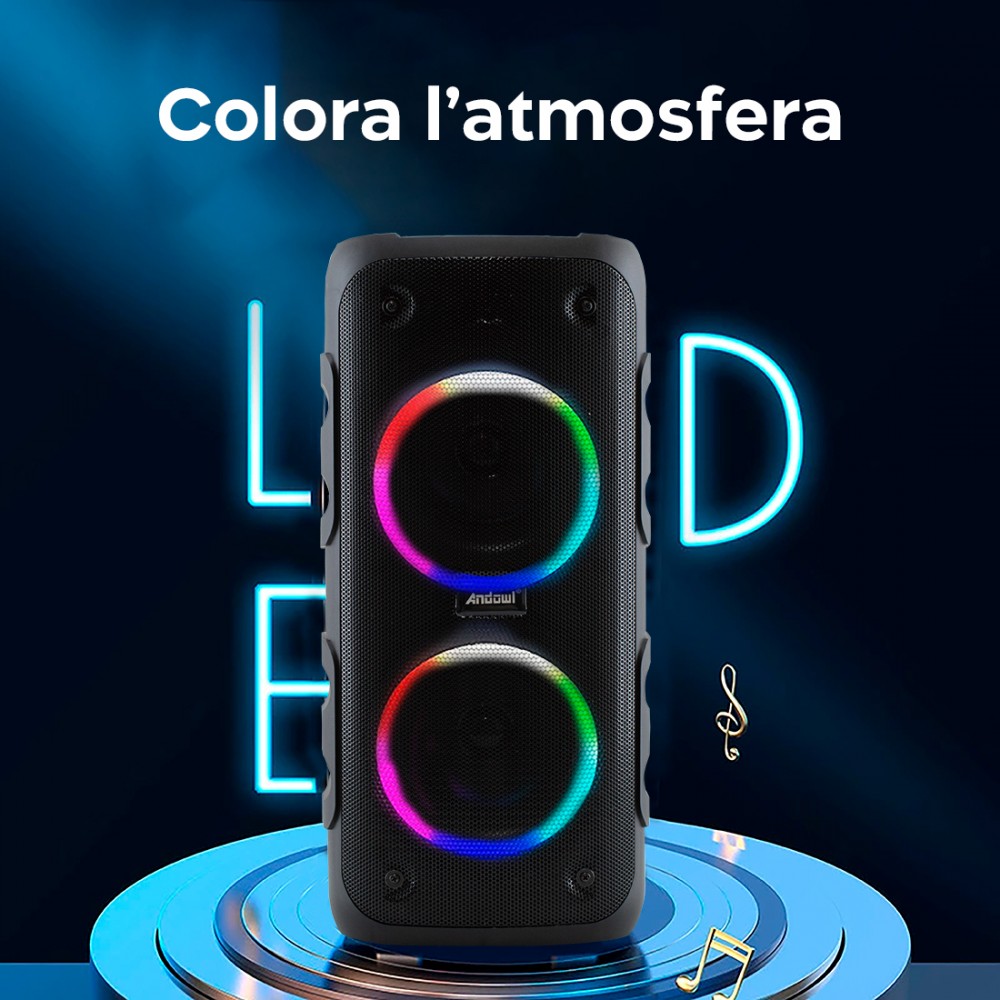 Cassa Bluetooth Altoparlante Wireless Karaoke...