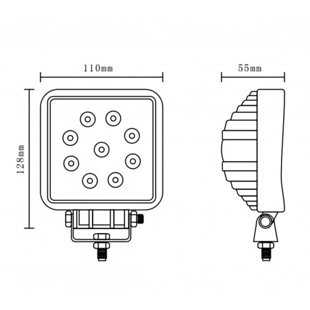 Faro led per auto camion e barche off road impermeabile e resistente alla polvere 27 watt luce bianca Faro led per auto camion e barche off road impermeabile e resistente alla polvere 27 watt luce bianca