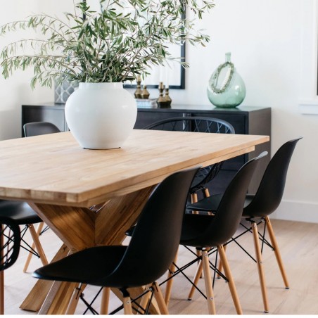 Set 4 Sedie da Pranzo IVAR Design Scandinavo Retrò con Piedi in Legno e Acciaio