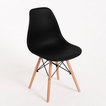 Set 4 Sedie da Pranzo IVAR Design Scandinavo Retrò con Piedi in Legno e Acciaio
