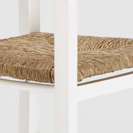 Seggiolone Sgabello per Bambini in Legno Bianco 36x36x85cm Sediolone Rustico