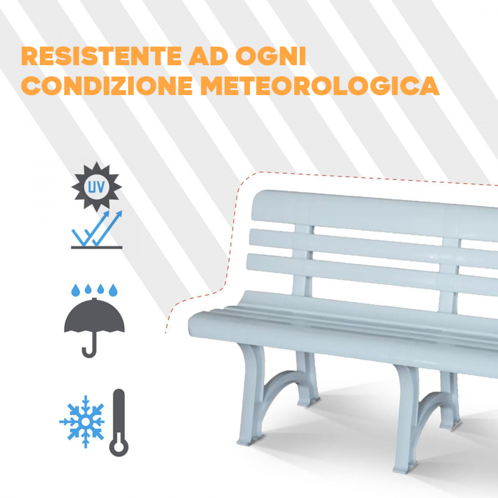 Panchina a 3 Posti da Giardino OLIMPIA Bianca...