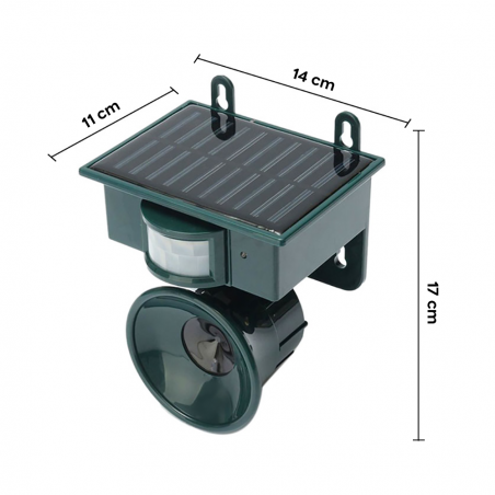 Sonic Repellente Sonoro e Visivo per Uccelli ad Energia Solare Scaccia Animali