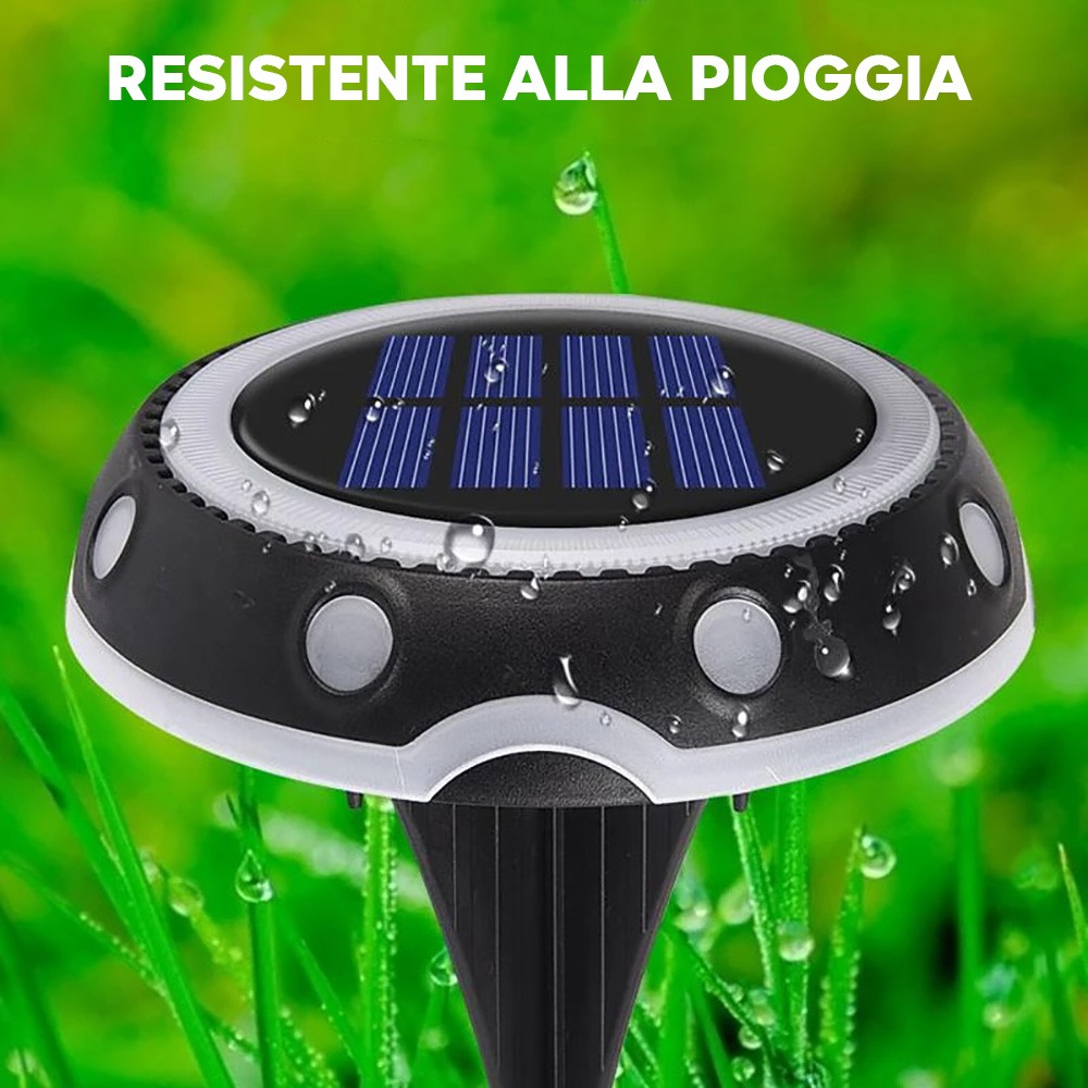 Faretto Solare Luce Led RGB Tondo da Giardino...