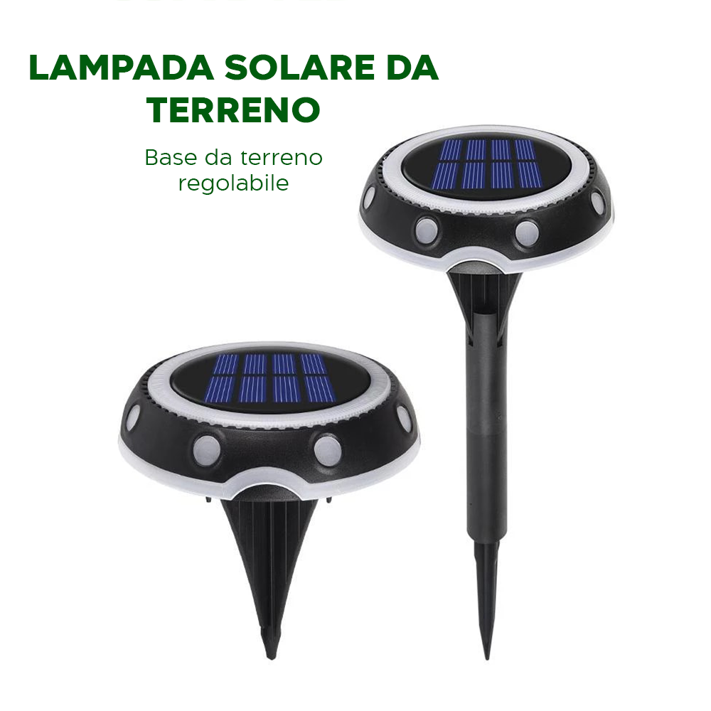 Faretto Solare Luce Led RGB Tondo da Giardino...