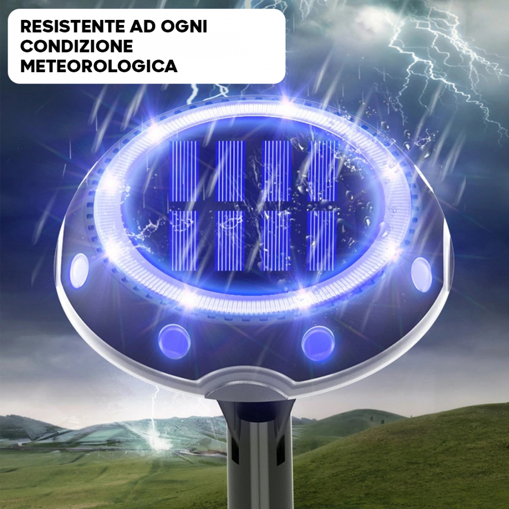 Faretto Solare Luce Led RGB Tondo da Giardino...