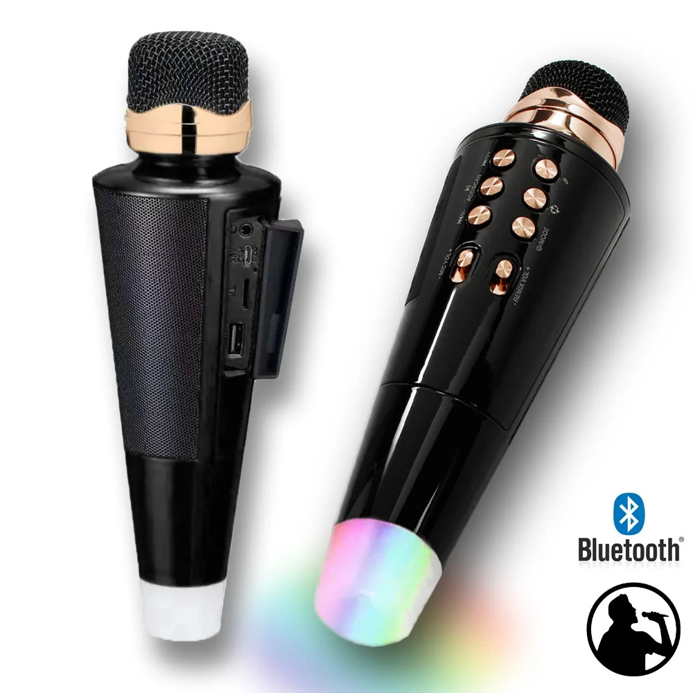 Image of Microfono Karaoke Wireless Q-2711 Speaker Musica Bluetooth con USB per Feste Nero
