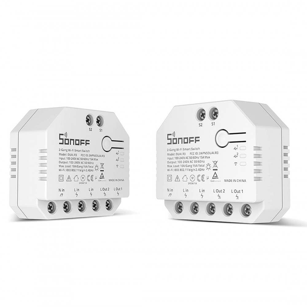 2 Sonoff Dual R3 Moduli Intelligenti Automazione Domestica APP Controllo  Vocale