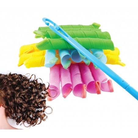 Kit arriccia capelli bigodini in tessuto acconciatura star 