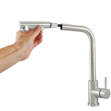 Rubinetto Oshawa per Lavello In Acciaio Inox Con Doccetta Estraibile Moderno