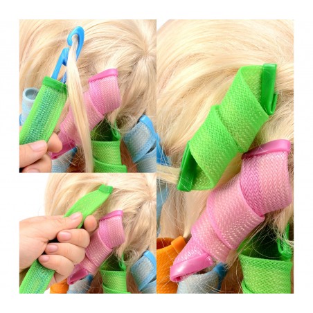 Kit arriccia capelli bigodini in tessuto acconciatura star 