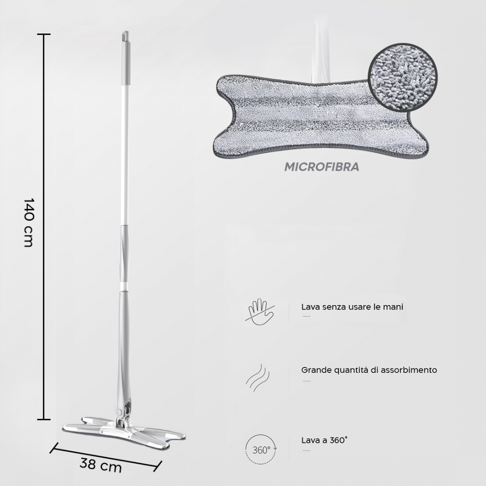 Mop in Microfibra Autostrizzante per Pavimenti...