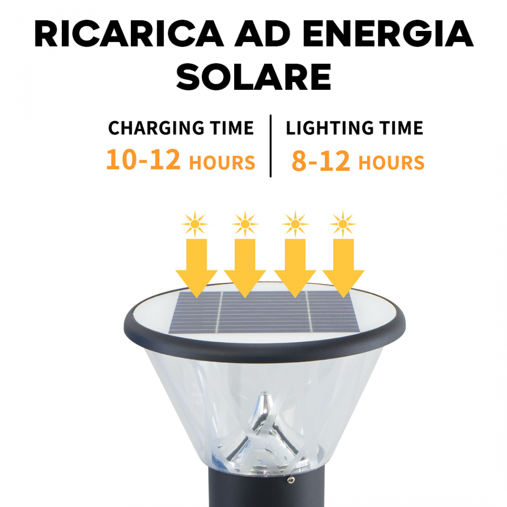 Lampione Led da Esterni 5W Pannello Solare...