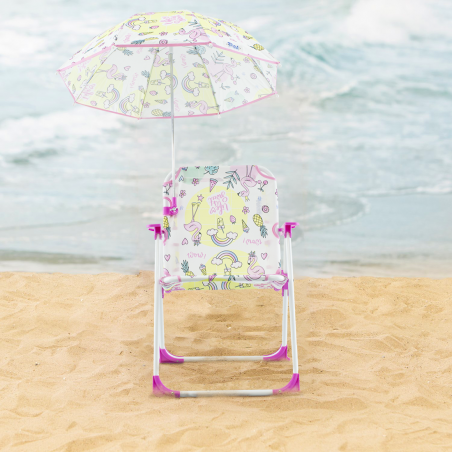 Sedia Pieghevole Enrico Coveri per Bambini con Parasole 34x36x52cm Trasportabile
