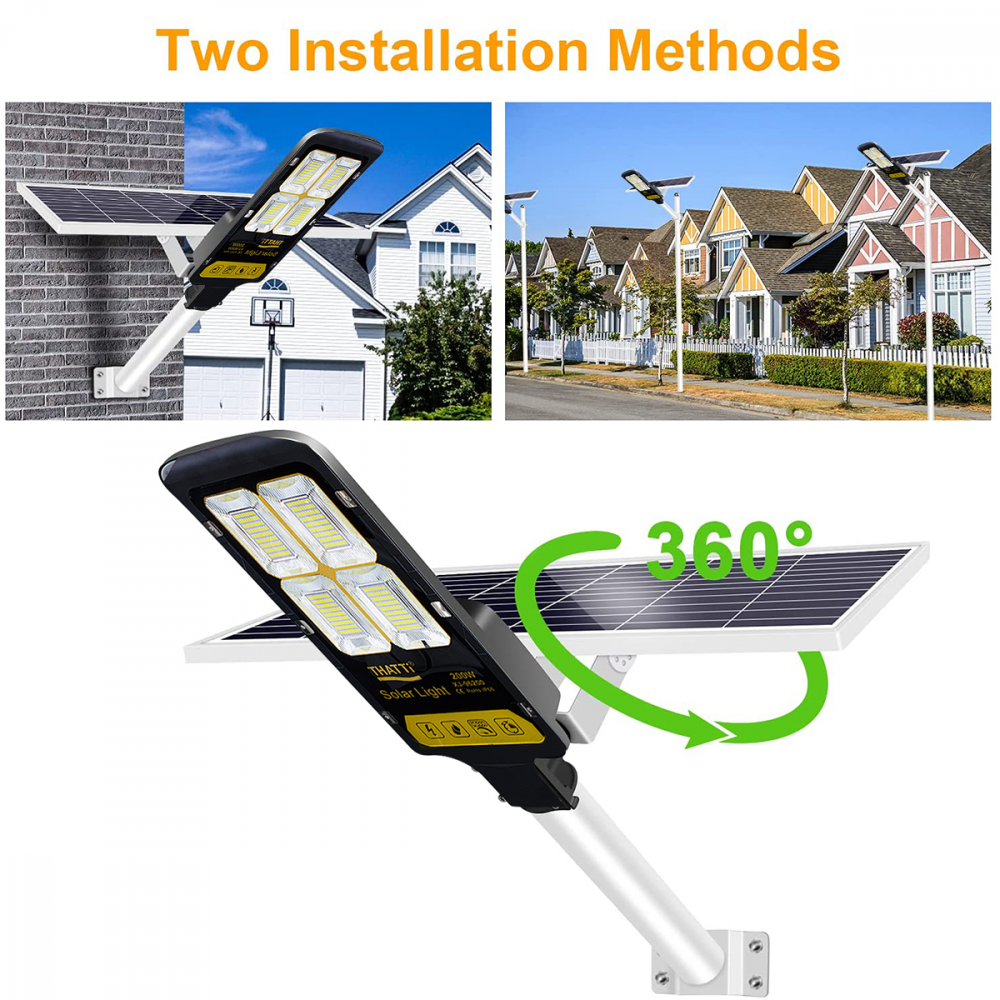 Lampione Stradale Led con Pannello Solare 200W...