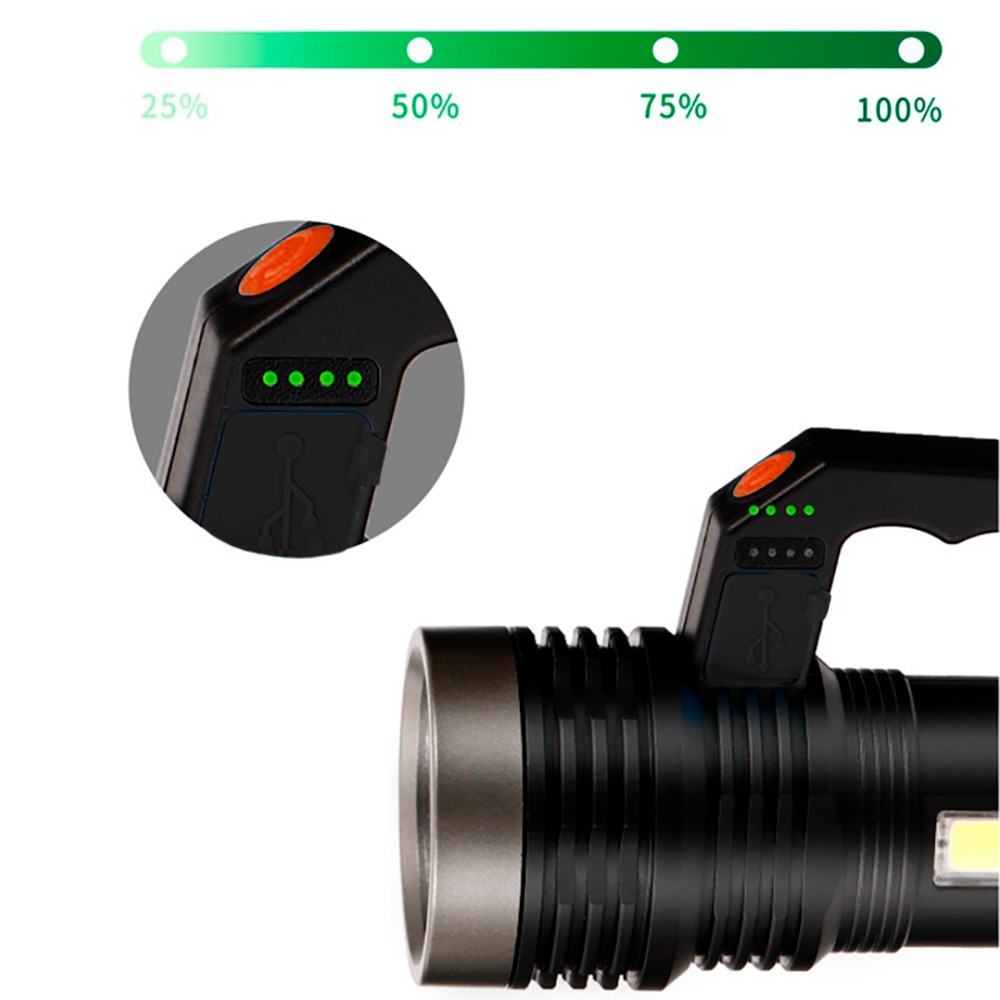 Torcia Led con Ricarica Solare e USB 828...