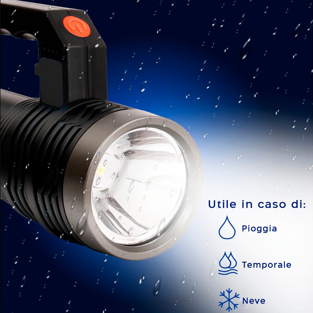 Torcia Led con Ricarica Solare e USB 828...