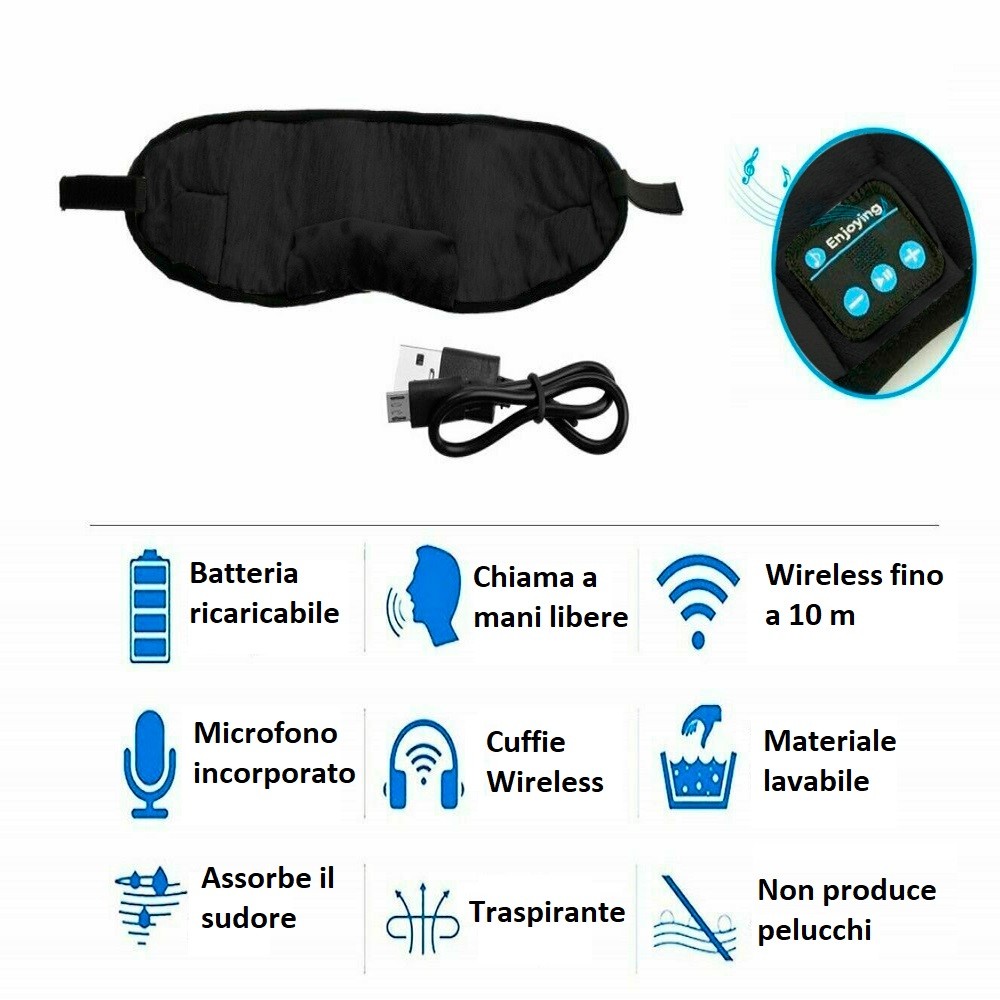 Maschera per Occhi Bluetooth per Musica e...