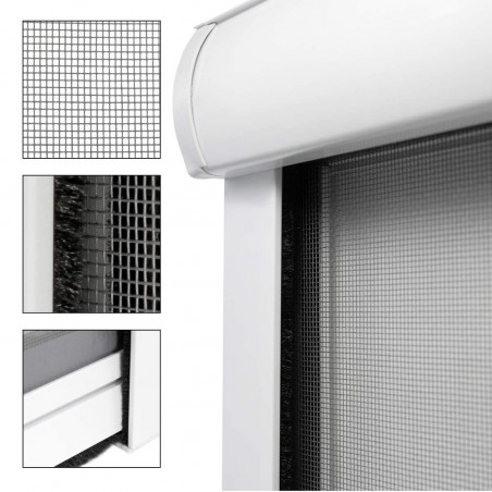 Zanzariera a Rullo per Finestra 250x150cm Scorrevole Riducibile Kit Fai Da Te