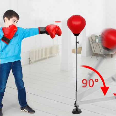 Palla da Boxe Altezza Regolabile Fino a 120H cm Punching Ball per Bambini