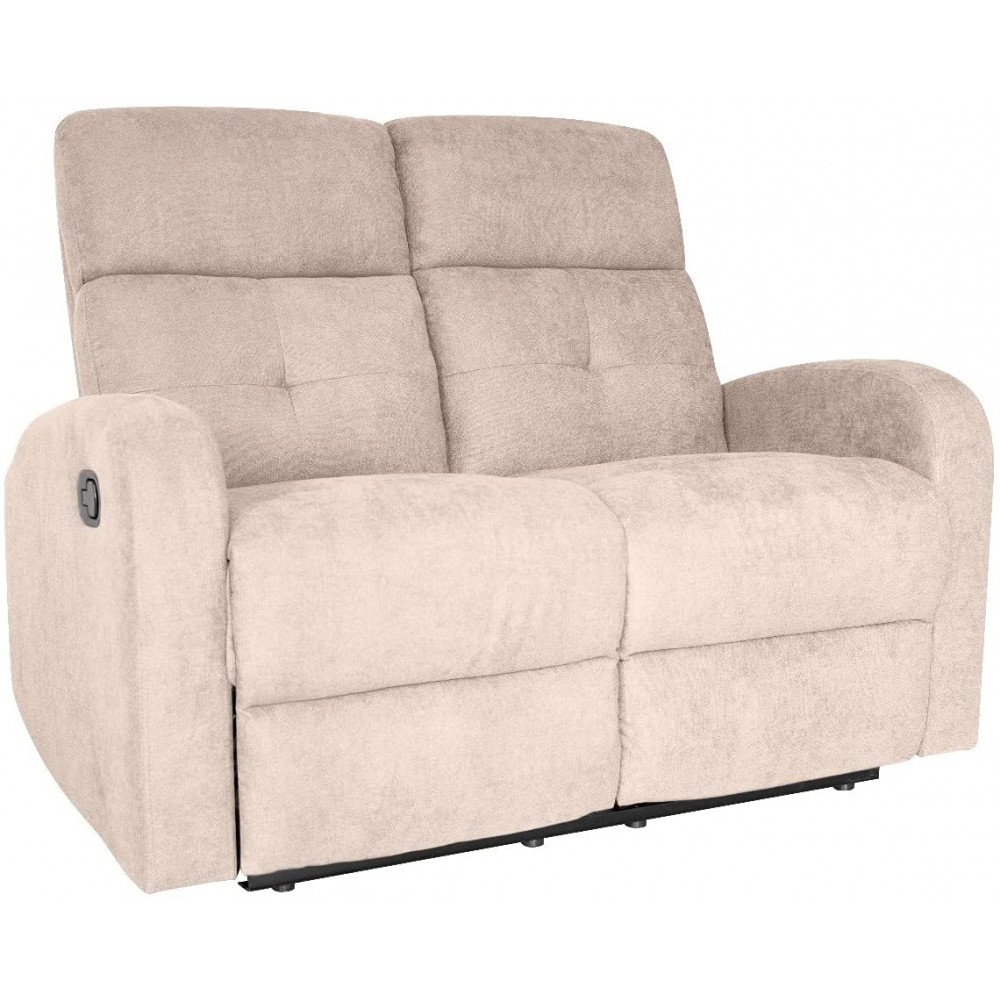 Divano Poltrona 2 Posti RECLINER Poggiapiedi e Schienale Reclinabile 130x77x104H