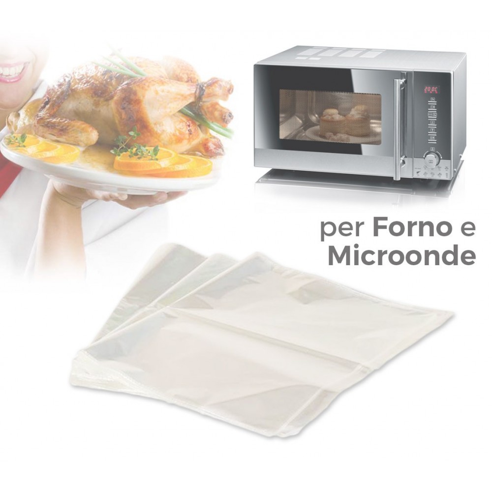 Kit 3 pezzi sacchetto 35 x 43 cm da forno e microonde alimentazione sana senza grassi