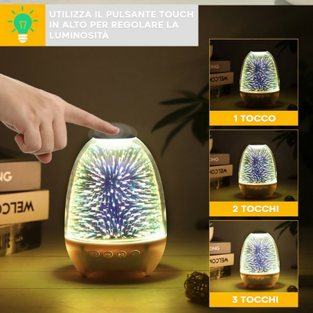 Lampada Touch Portatile con Speaker Altoparlante per Musica ed Effetti Luminosi