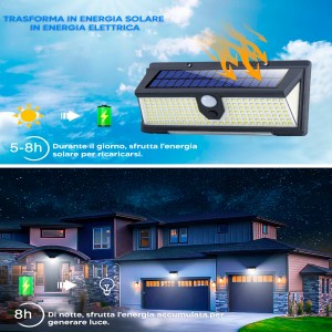 Lampada da Esterni Led Bianchi Faro con Pannello Solare e... 2