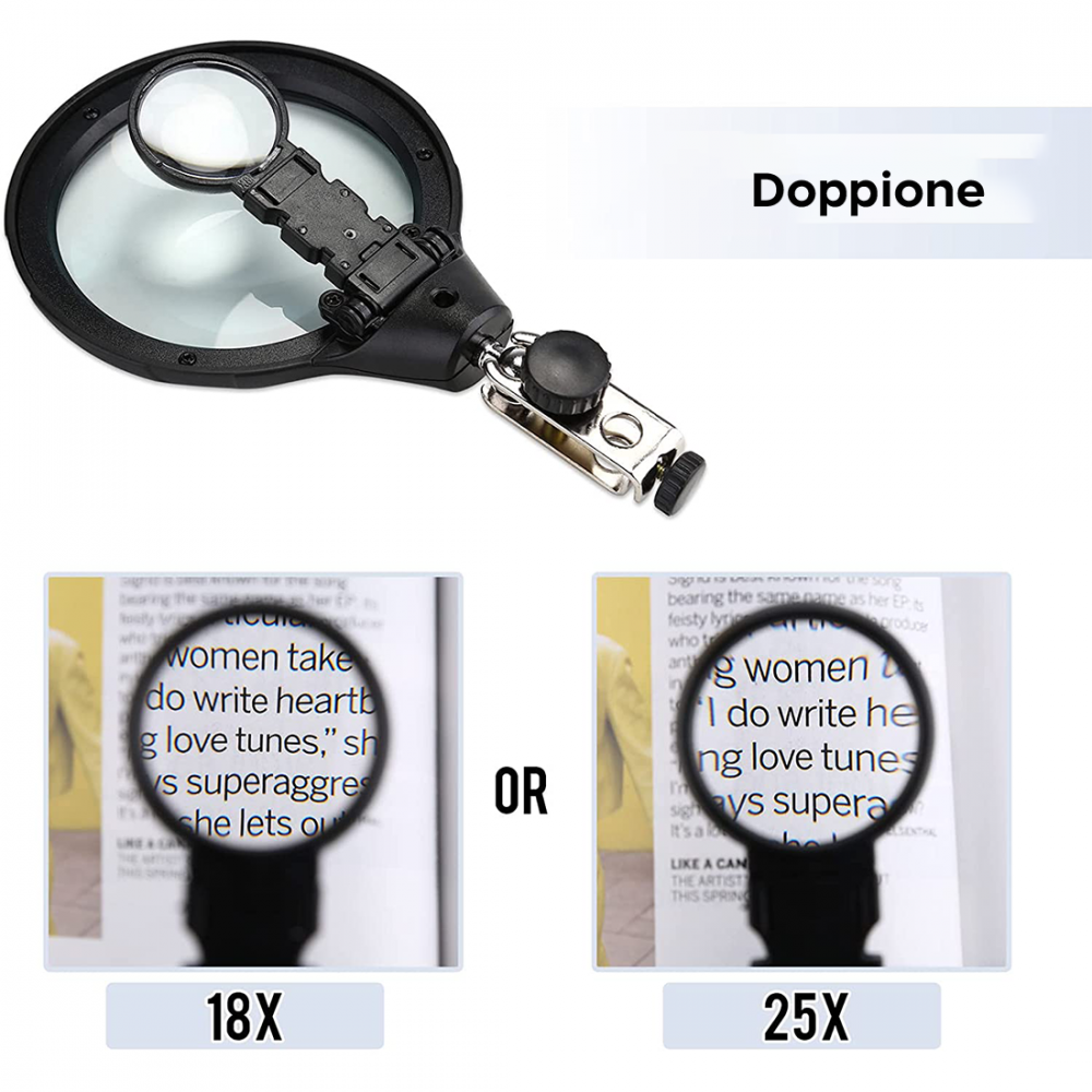 Lente d'Ingrandimento con Clip di Fissaggio e...