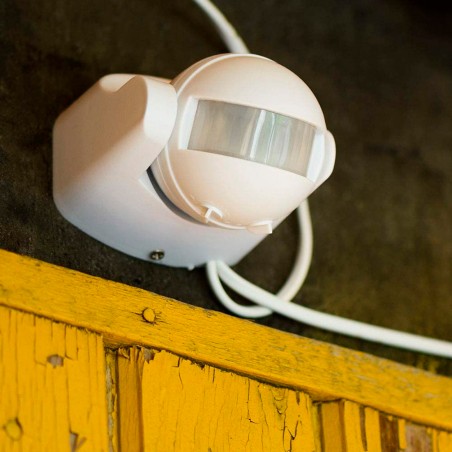 Rilevatore di Movimento Fino a 12mt Infrarossi Crepuscolare Testa Girevole 180°