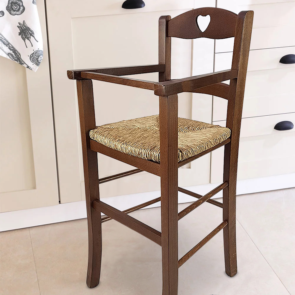 Seggiolone Sgabello per Bambini in Legno NOCE...