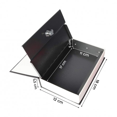 Cassetta Portavalori a Forma di Libro 115X80X45mm Cassaforte con Chiavi