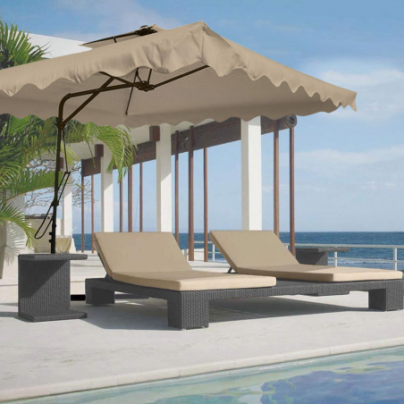 Ombrellone da Giardino Decentrato Telo Impermeabile 2.5mt Palo 2.3mt in Metallo