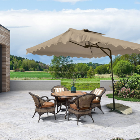 Ombrellone da Giardino Decentrato Telo Impermeabile 2.5mt Palo 2.3mt in Metallo