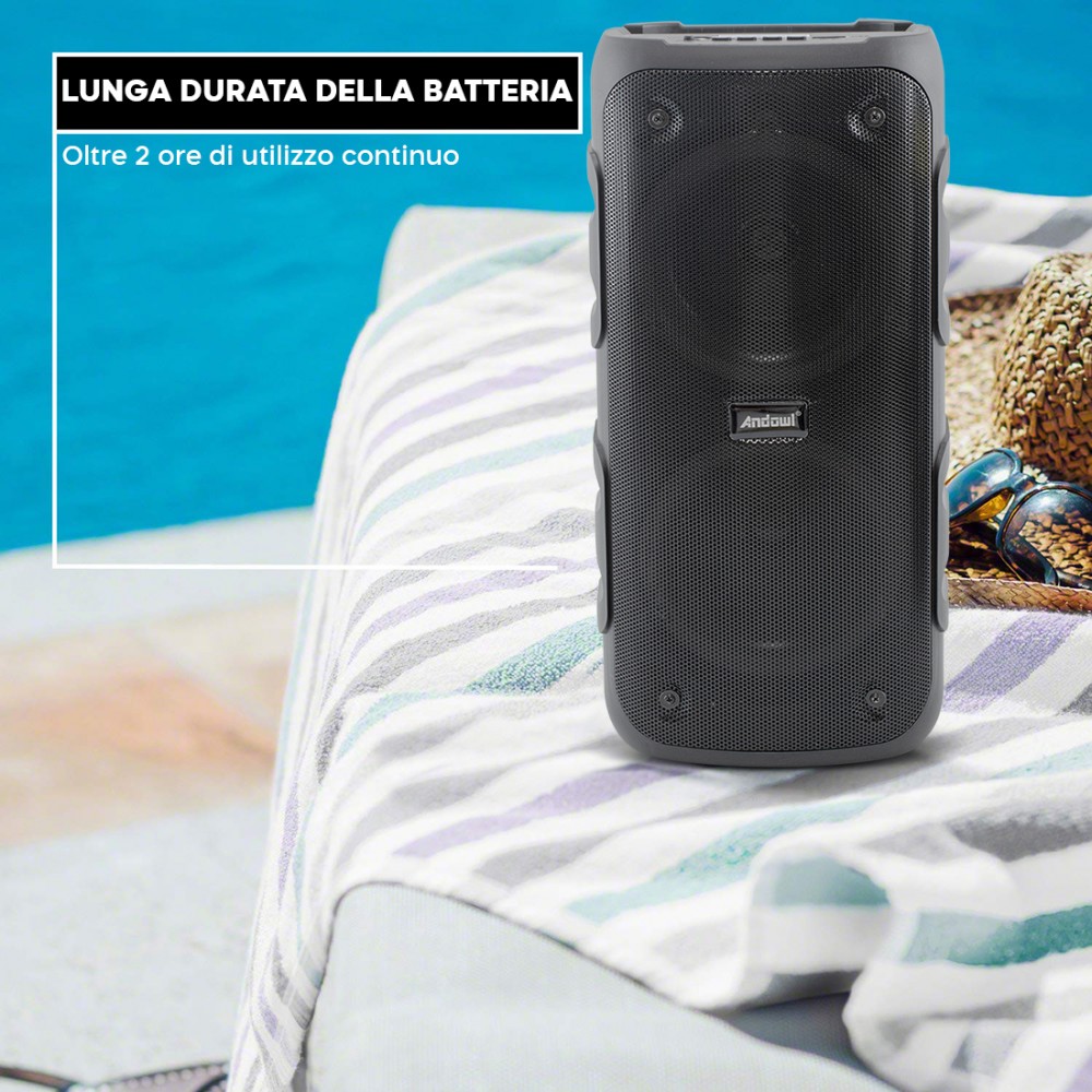 Cassa Bluetooth Altoparlante Wireless Karaoke...