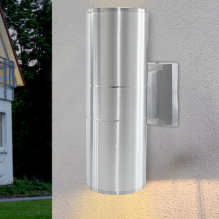 Applique da Parete LED 870205 Lampada Esterno Design Moderno Alluminio Argento