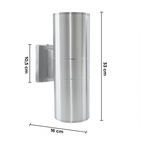 Applique da Parete LED 870205 Lampada Esterno Design Moderno Alluminio Argento