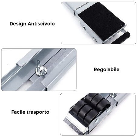 Barre di Trasporto per Elettrodomestici 21171 con Ruote Portata Max 200Kg