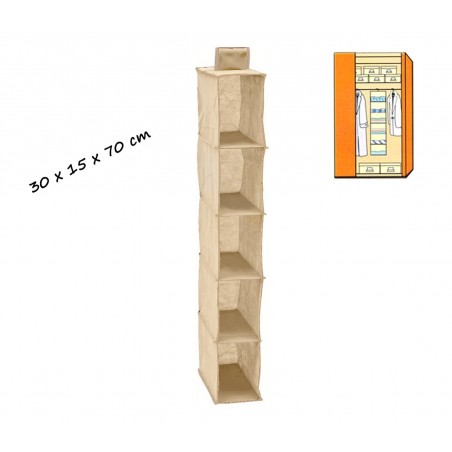 Scaffale in stoffa portascarpe multiuso VESTIAMO CASA fissaggio a strappo con velcro per armadio 748981