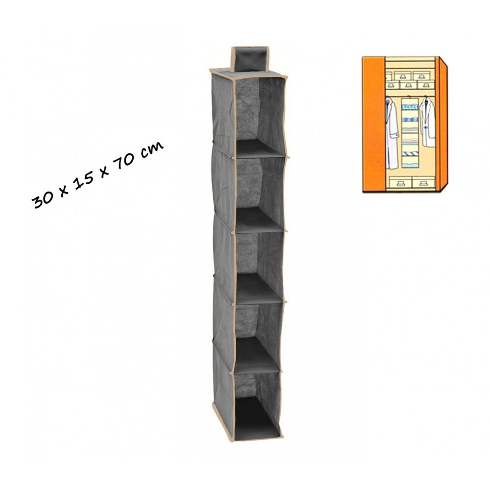 Scaffale in stoffa portascarpe multiuso VESTIAMO CASA fissaggio a strappo con velcro per armadio 748981