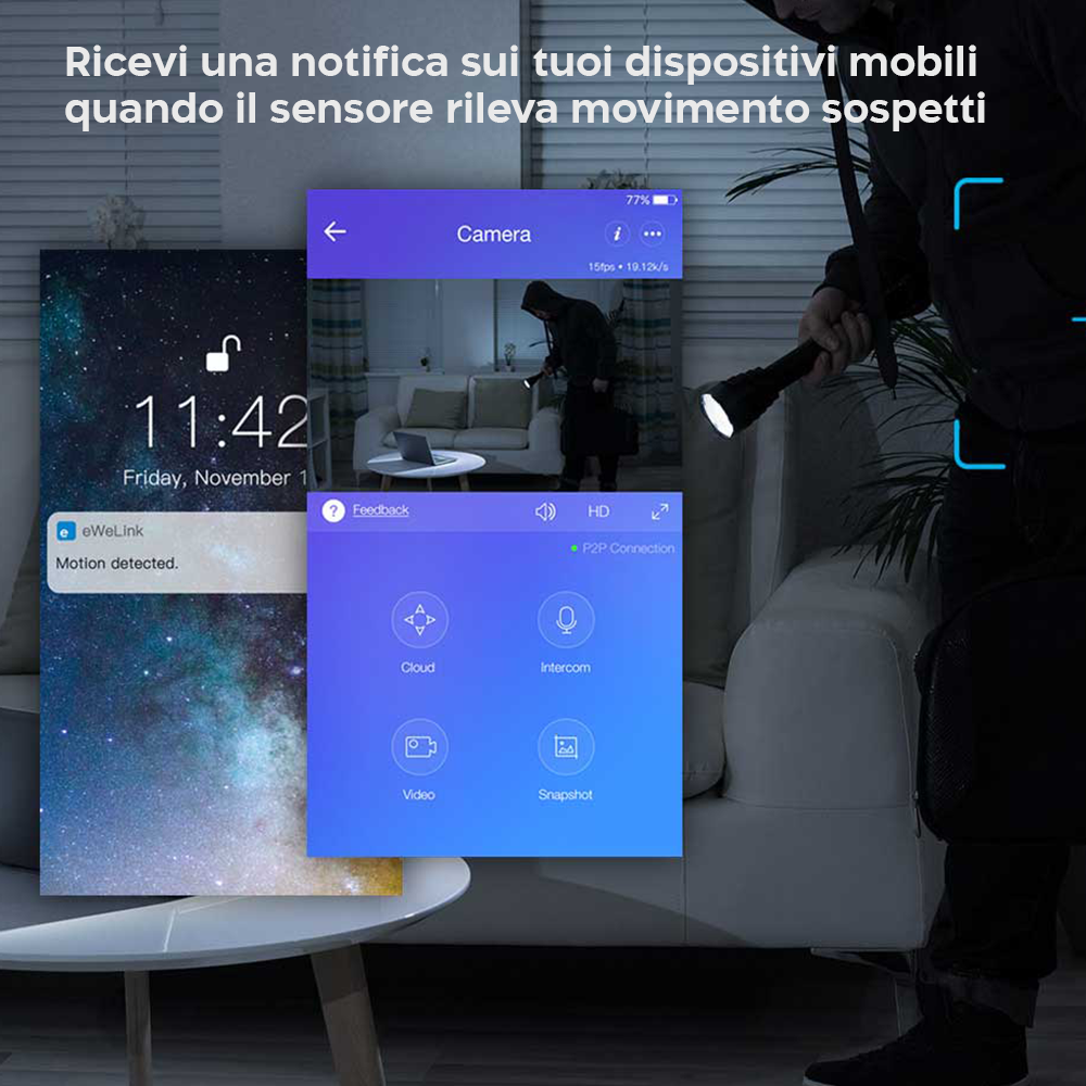 Telecamera di Sorveglianza IP 75648 WiFi Full...