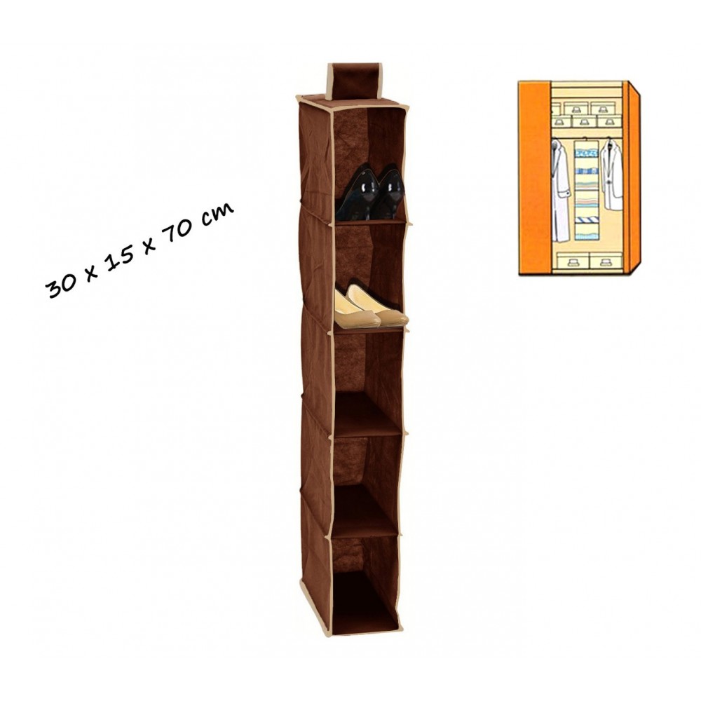 Scaffale in stoffa portascarpe multiuso VESTIAMO CASA fissaggio a strappo con velcro per armadio 748981