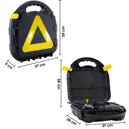 Kit Compressore ad Aria per Auto 12V Kit Emergenza Triangolo e Valigetta 260 PSI
