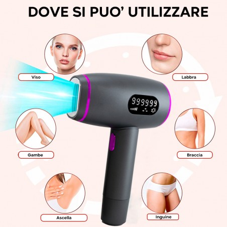 Epilatore Luce Pulsata 01008 Laser Epilazione Peli Indolore 36W Viso Gambe Corpo