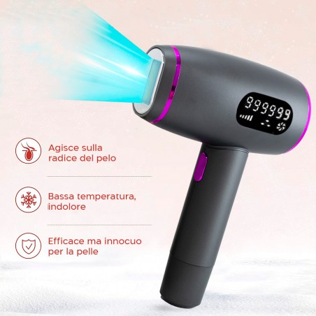 Epilatore Luce Pulsata 01008 Laser Epilazione Peli Indolore 36W Viso Gambe Corpo