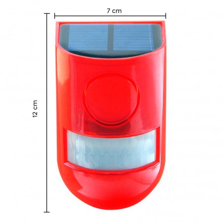 Allarme Infrarossi Luce Solare 02238 Sirena Lampeggiante Rilevatore di Movimento